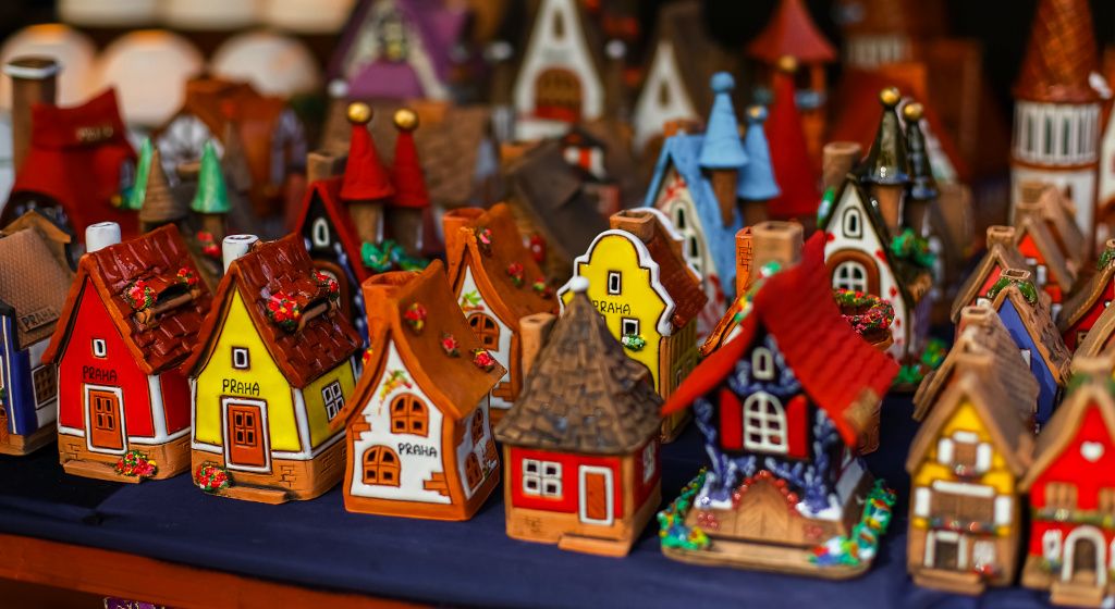 handcrafted colourful house ornaments